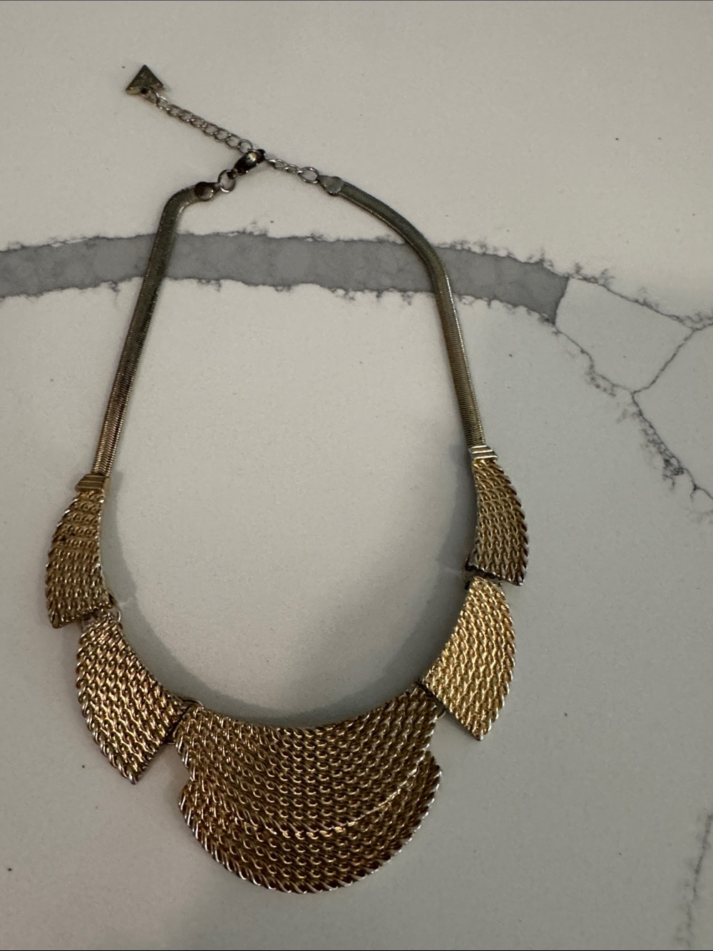 Gold Statement Mesh Collar Necklace - Women Jewelry